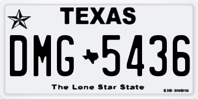 TX license plate DMG5436