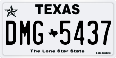 TX license plate DMG5437