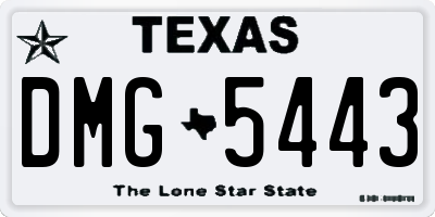 TX license plate DMG5443