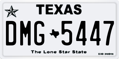 TX license plate DMG5447