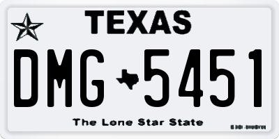 TX license plate DMG5451
