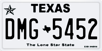 TX license plate DMG5452