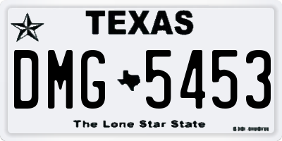 TX license plate DMG5453