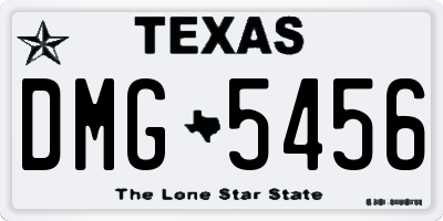 TX license plate DMG5456
