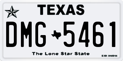TX license plate DMG5461