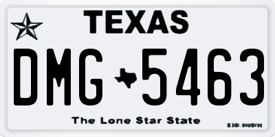TX license plate DMG5463