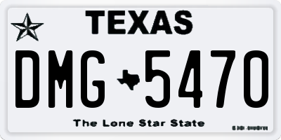 TX license plate DMG5470