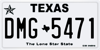 TX license plate DMG5471