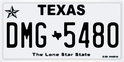 TX license plate DMG5480