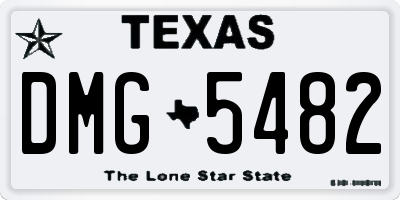 TX license plate DMG5482