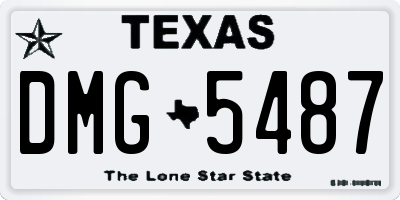 TX license plate DMG5487