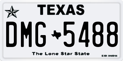 TX license plate DMG5488