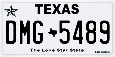 TX license plate DMG5489