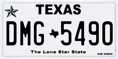 TX license plate DMG5490