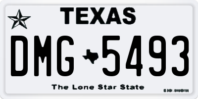 TX license plate DMG5493