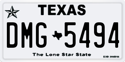 TX license plate DMG5494