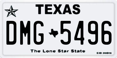TX license plate DMG5496