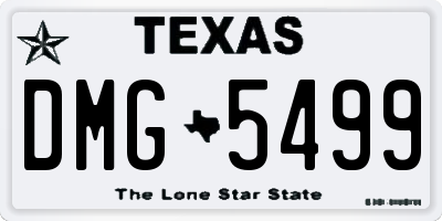 TX license plate DMG5499