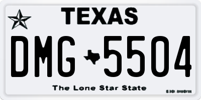 TX license plate DMG5504