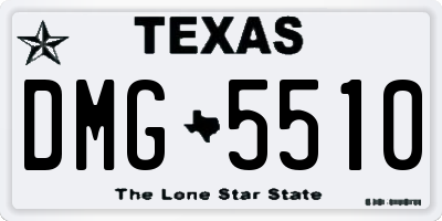 TX license plate DMG5510