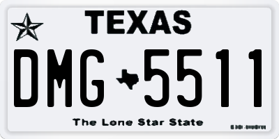 TX license plate DMG5511