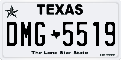 TX license plate DMG5519