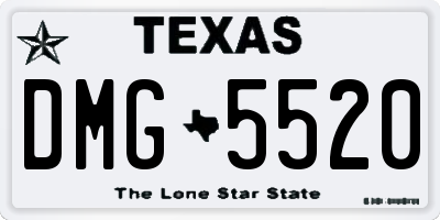 TX license plate DMG5520