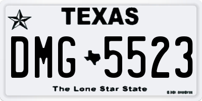TX license plate DMG5523