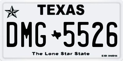 TX license plate DMG5526