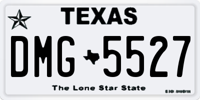 TX license plate DMG5527