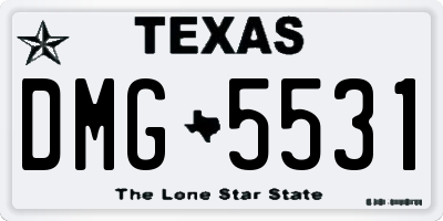 TX license plate DMG5531