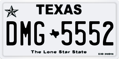 TX license plate DMG5552