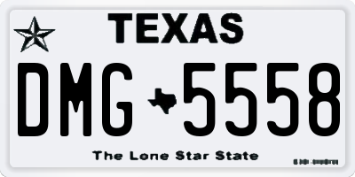 TX license plate DMG5558
