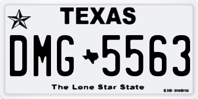 TX license plate DMG5563