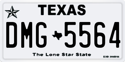 TX license plate DMG5564