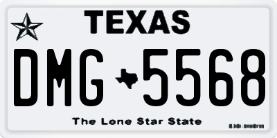 TX license plate DMG5568