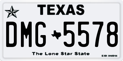 TX license plate DMG5578