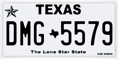 TX license plate DMG5579