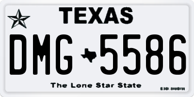 TX license plate DMG5586