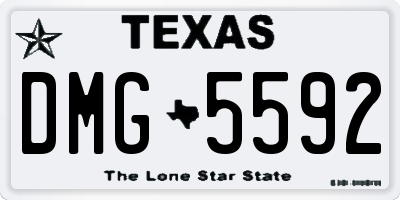 TX license plate DMG5592