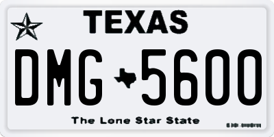 TX license plate DMG5600