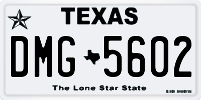 TX license plate DMG5602