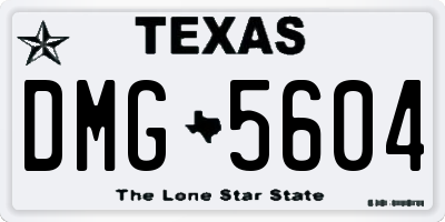 TX license plate DMG5604