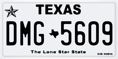 TX license plate DMG5609