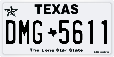 TX license plate DMG5611