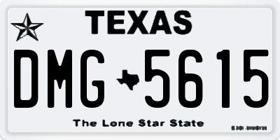 TX license plate DMG5615