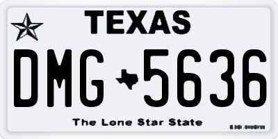 TX license plate DMG5636