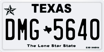 TX license plate DMG5640