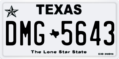 TX license plate DMG5643