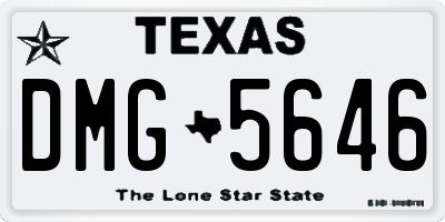 TX license plate DMG5646